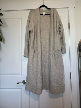 H&M open-front long knit cardigan